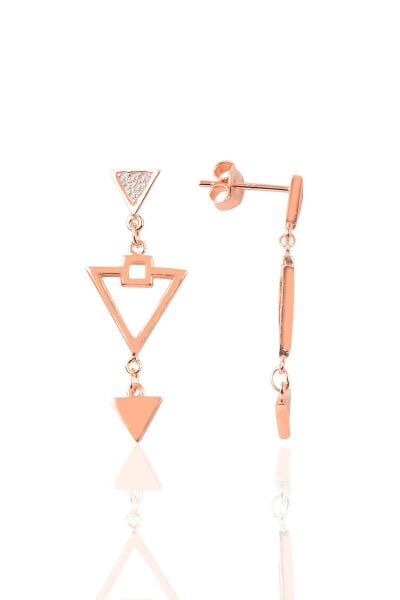 Gümüş üçgen modeli sallamalı küpe SGTL9186