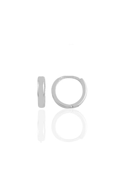 Gümüş rodyumlu 11 mm halka küpe Tragus Piercing Helix Kıkırdak Küpesi SGTL11755RODAJ