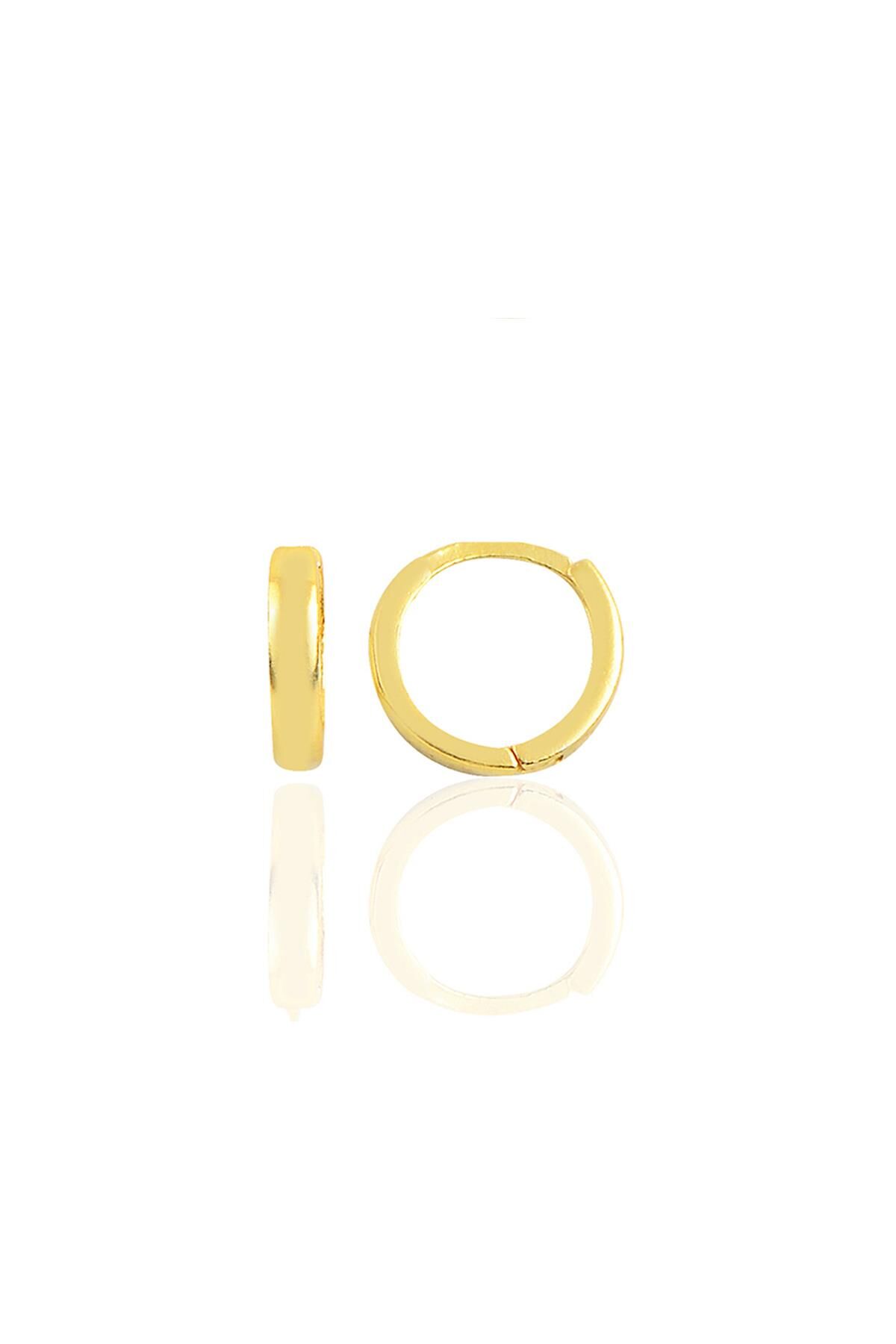 Gümüş altın yaldızlı 11 mm halka küpe Tragus Piercing Helix Kıkırdak Küpesi SGTL11755GOLD