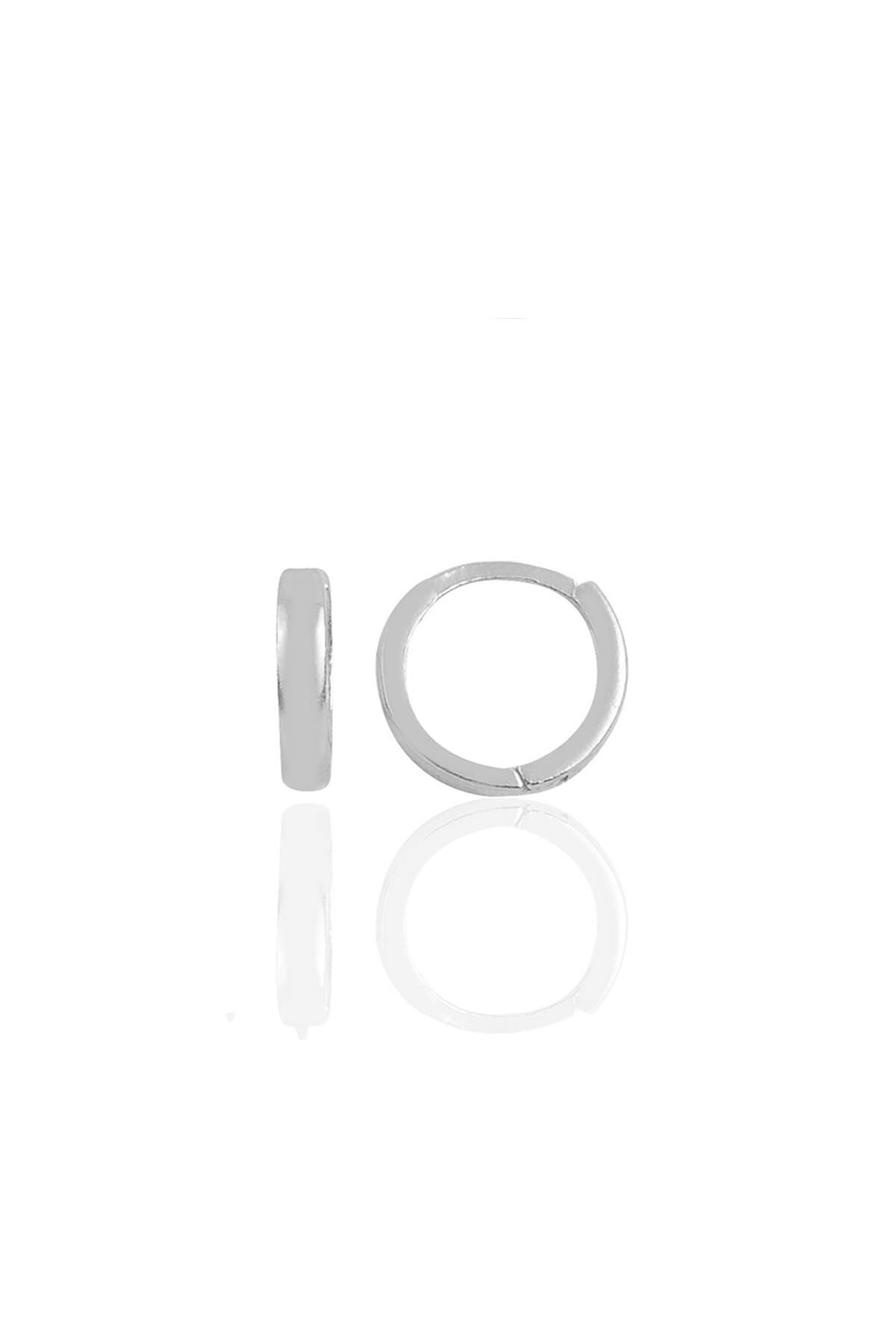 Gümüş rodyumlu 10 mm halka küpe Tragus Piercing Helix Kıkırdak Küpesi SGTL11754RODAJ