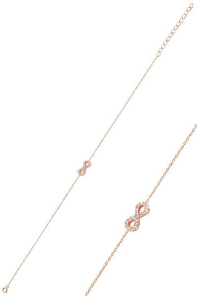 Gümüş rose zirkon taşlı sonsuzluk bileklik SGTL11502ROSE