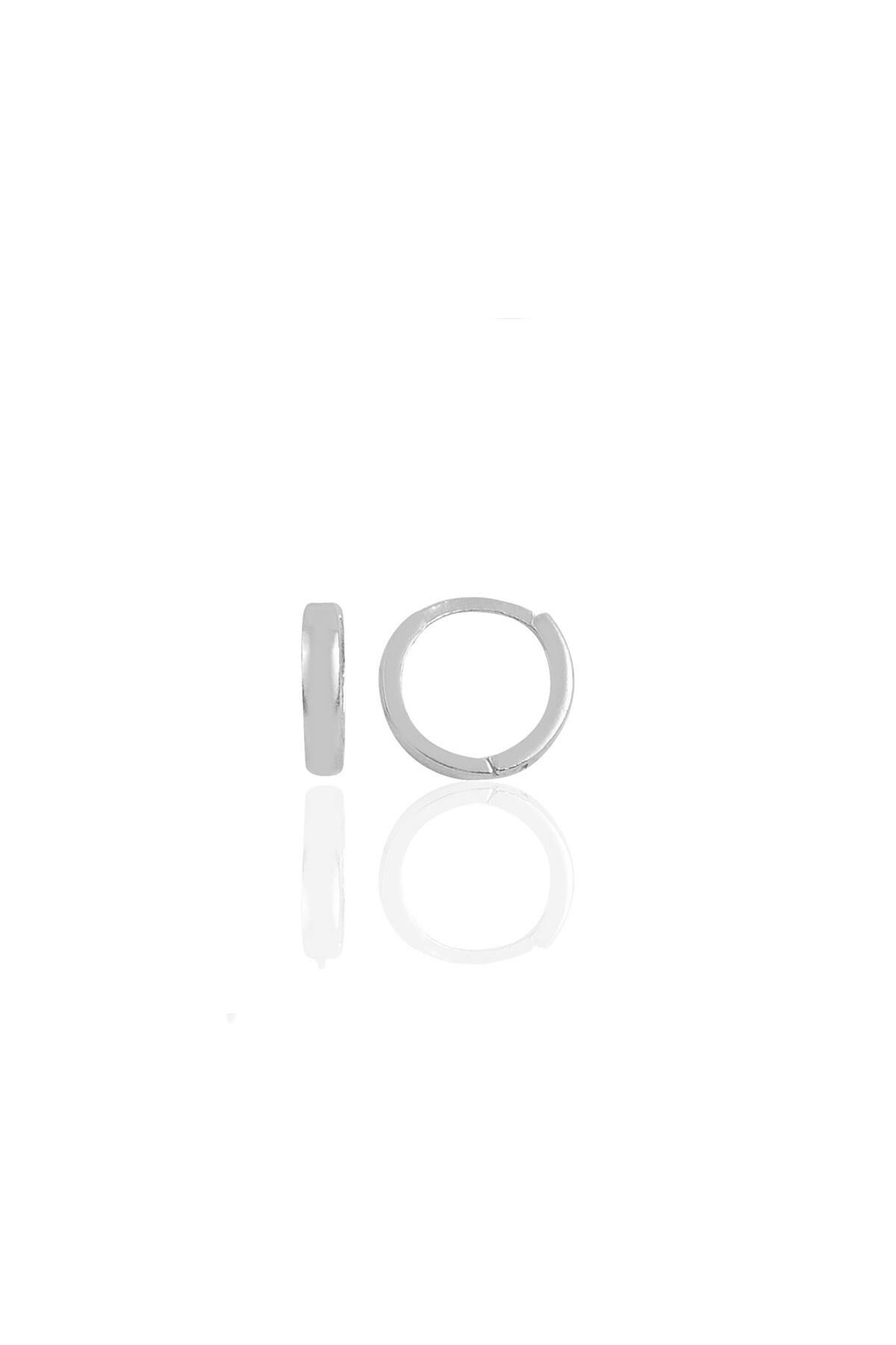 Gümüş rodyumlu 9 mm halka küpe Tragus Piercing Helix Kıkırdak Küpesi SGTL11753RODAJ