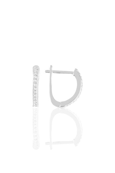 Gümüş  zirkon  sıra taşlı  klipsli j küpe  SGTL11429RODAJ