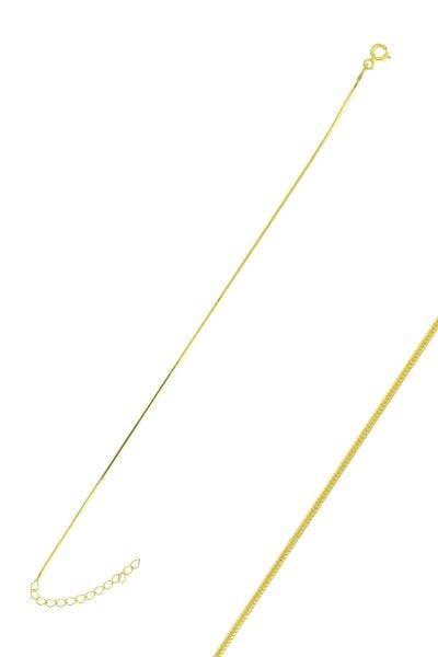 Gümüş altın yaldızlı yılan zincir halhal SGTL11752GOLD