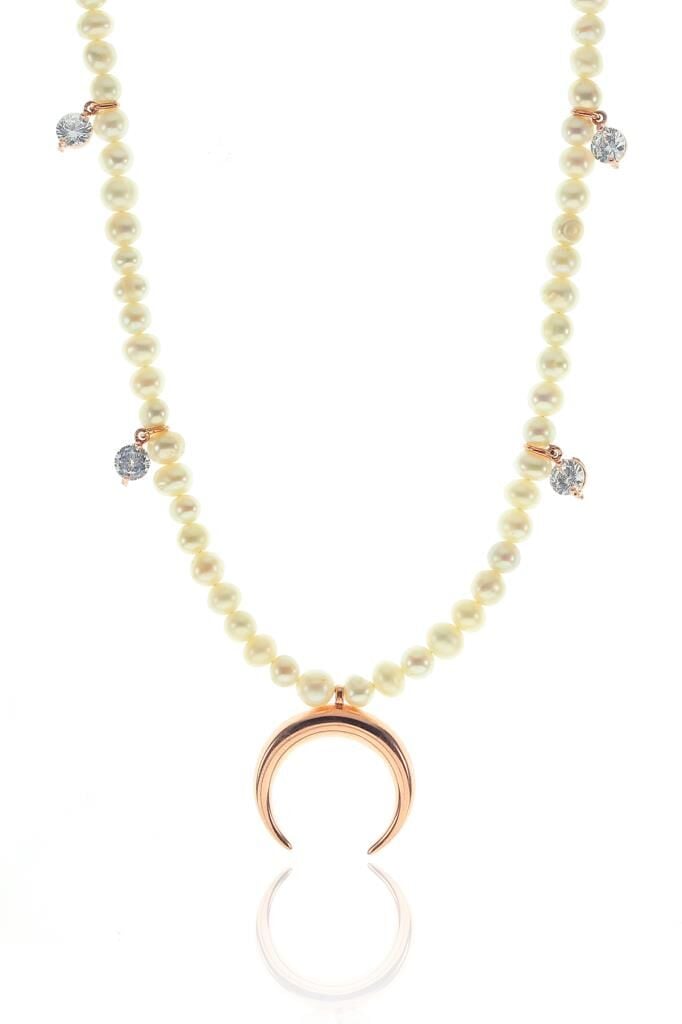 İnci taşlı ters hilal kolye SGTL8378