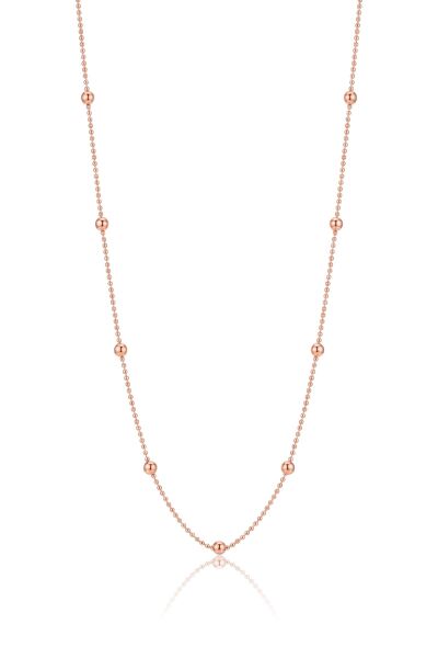 925 Ayar Gümüş Zincir Rose  Kaplama İtalyan Hepsi Top Top Zincir Kolye SGTL13316ROSE