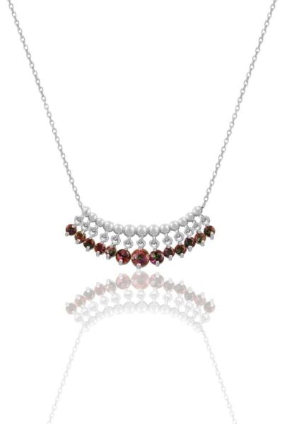 Gümüş rodyumlu mistik taşlı shakira kolye SGTL11749MOR