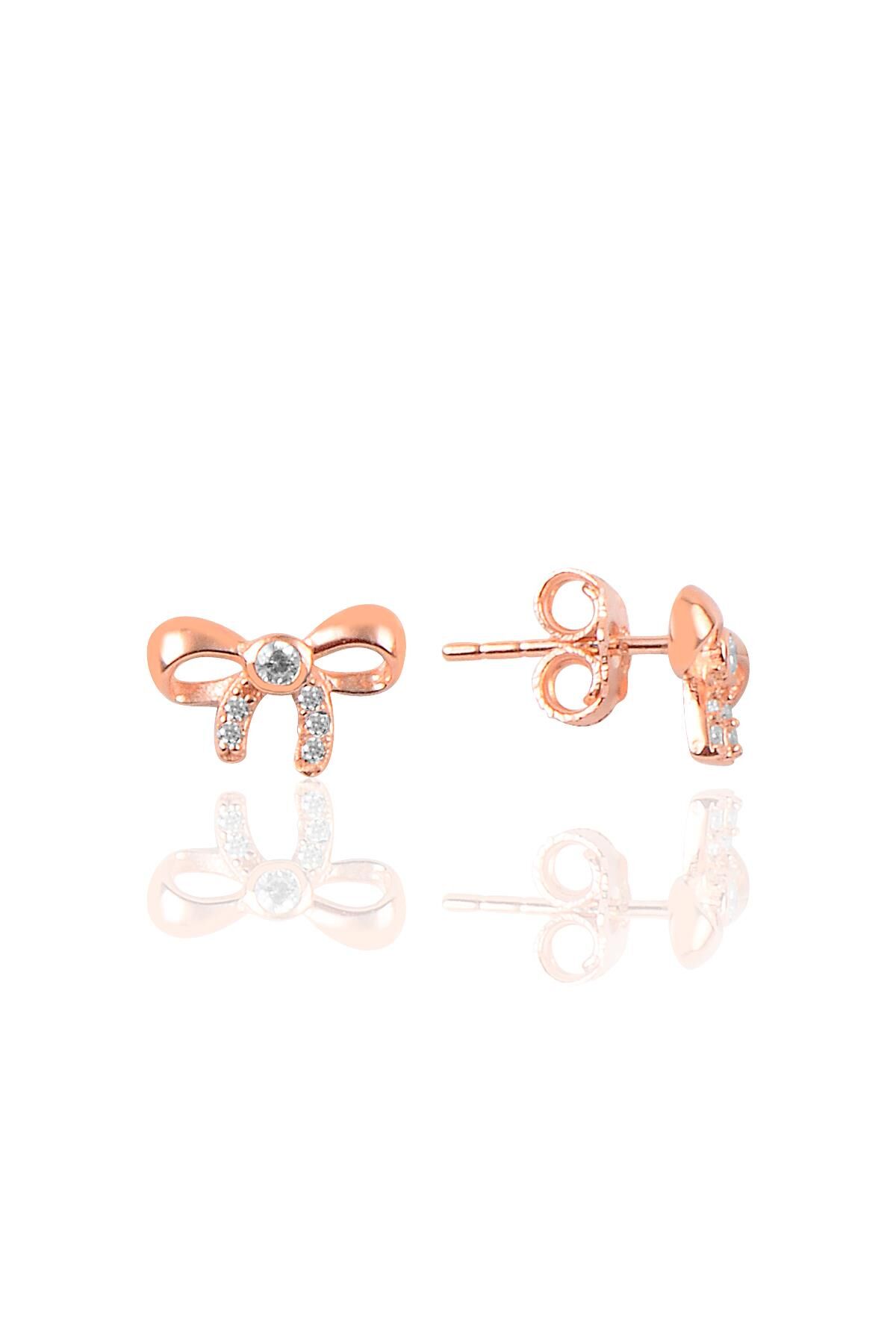 Gümüş zirkon taşlı fiyonk modeli küpe SGTL9221