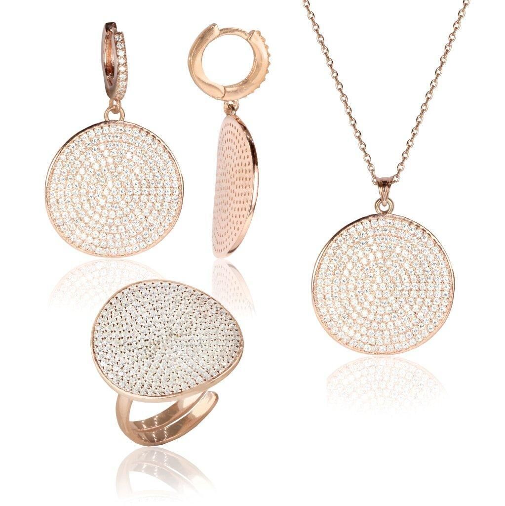 rose zirkon full taşlı üçlü set SGTL4020