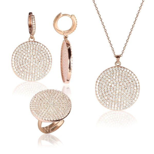 rose zirkon full taşlı üçlü set SGTL4021