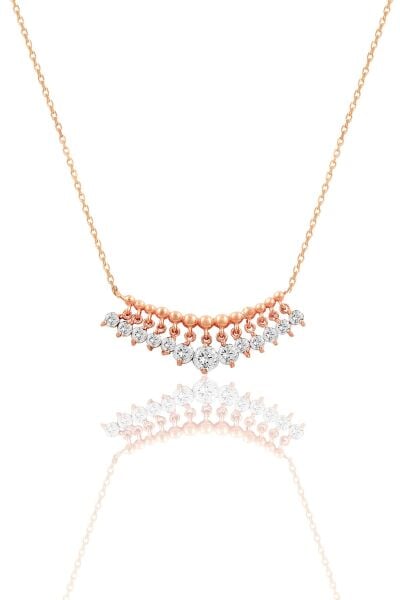 Gümüş rose zirkon taşlı shakira kolye SGTL11748BEYAZ