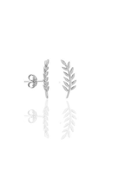 Gümüş rodyumlu  yaprak modeli küpe SGTL11434RODAJ