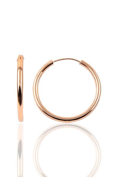 Gümüş 36 mm rose kalın halka küpe SGTL9507