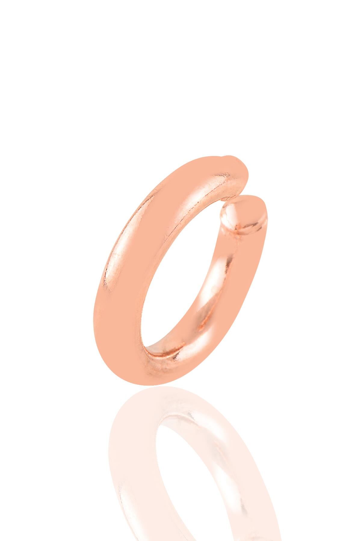 Gümüş rose sade sıkıştırmalı  kıkırdak küpe SGTL10887ROSE