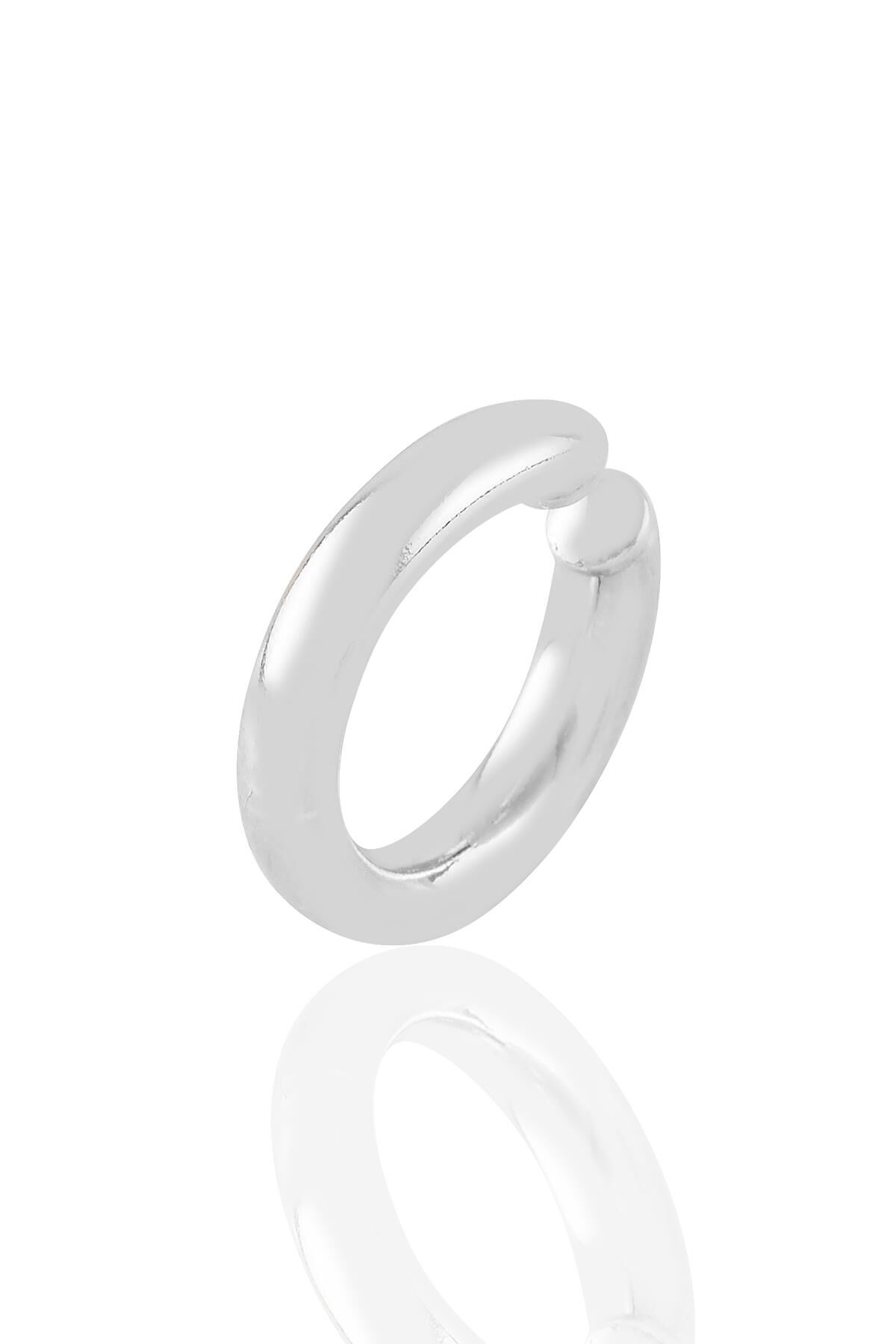 Gümüş sade sıkıştırmalı  kıkırdak küpe SGTL10887RODAJ