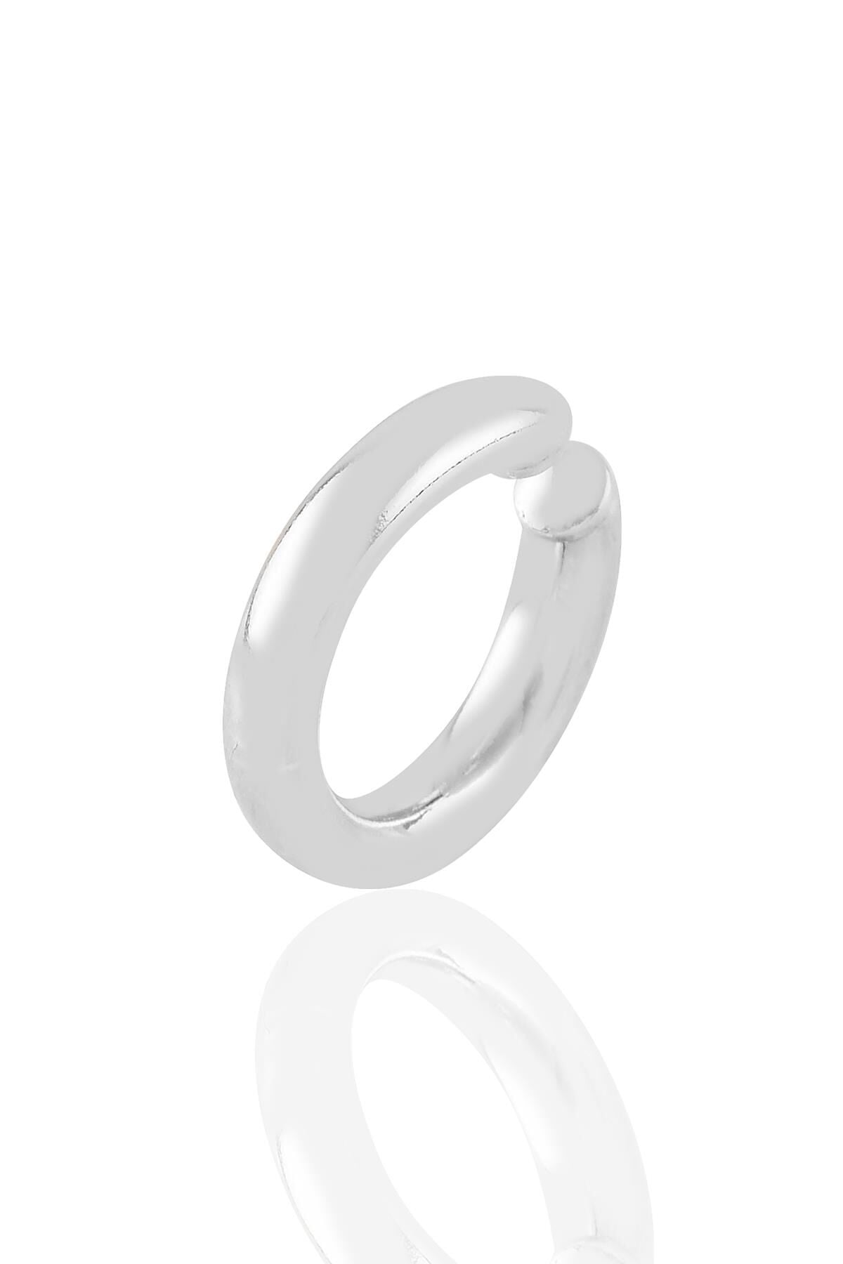 Gümüş sade sıkıştırmalı  kıkırdak küpe SGTL10887RODAJ