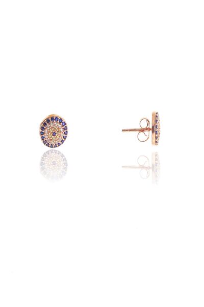 Gümüş rose  nazar boncuklu  küpe SGTL8971