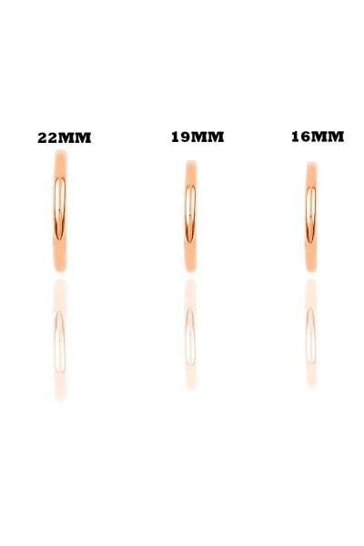 Gümüş rose  üç boydan oluşan şarnel halka küpeler SGTL11557ROSE