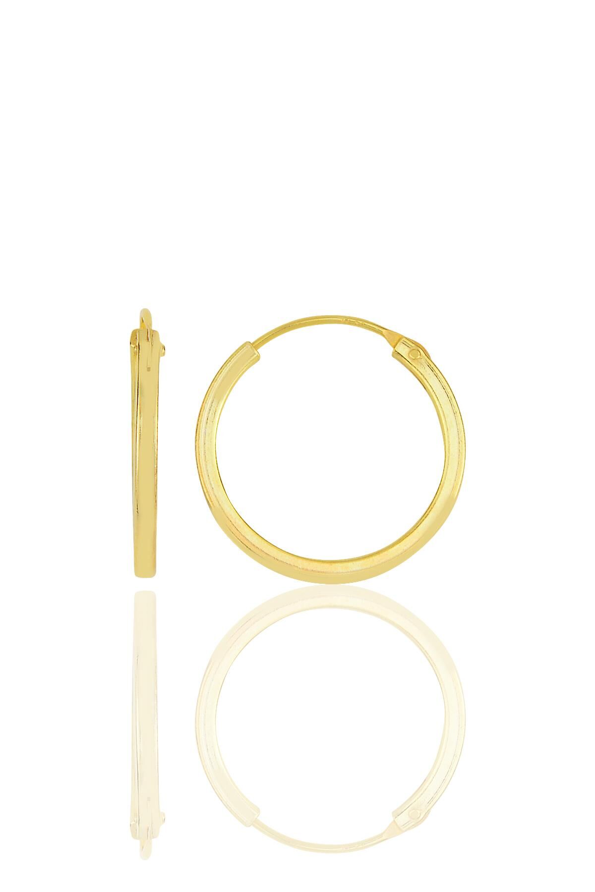 Gümüş altın yaldızlı 20 mm halka küpe  SGTL11746GOLD