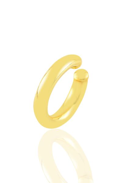 Gümüş altın yaldızlı sade sıkıştırmalı kıkırdak küpe SGTL10887GOLD