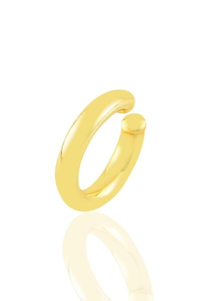 Gümüş altın yaldızlı sade sıkıştırmalı kıkırdak küpe SGTL10887GOLD