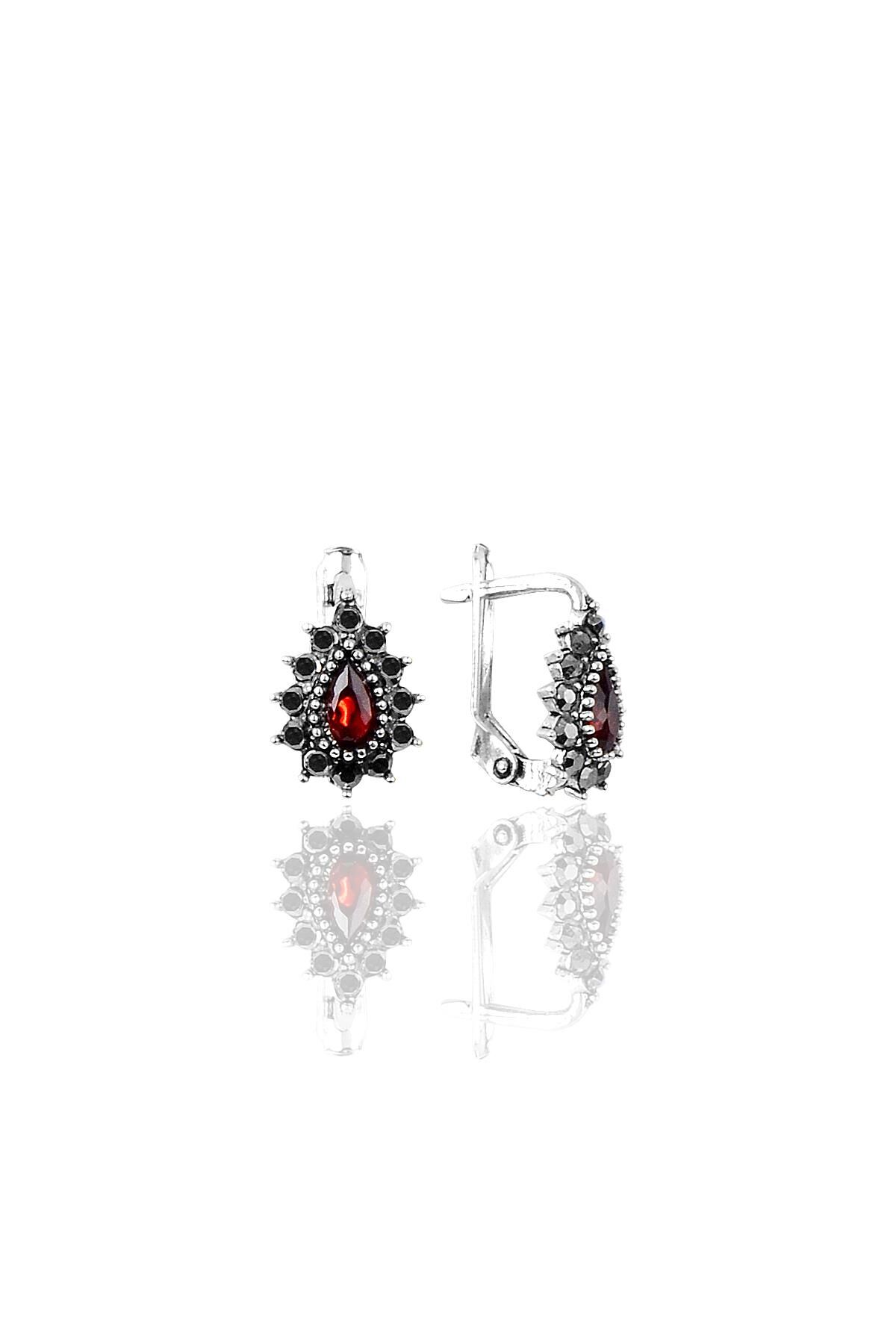 Gümüş markazit taşlı damla modeli küpe SGTL9512