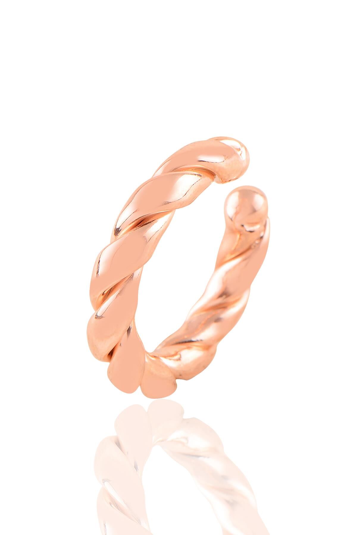 Gümüş rose sıkıştırmalı burgu kıkırdak küpe SGTL10885ROSE