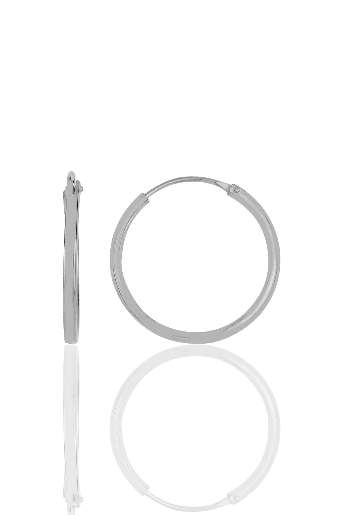 Gümüş  18 mm halka küpe SGTL11745RODAJ