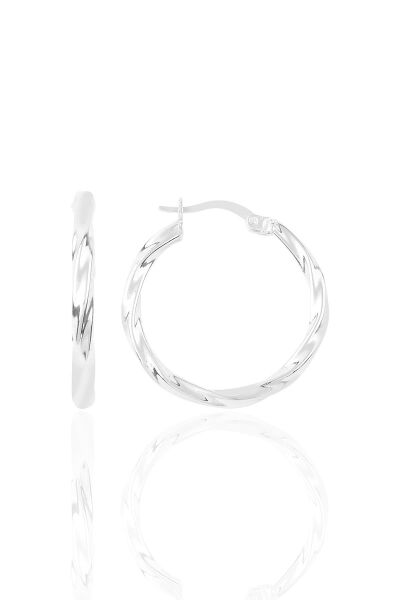 Gümüş 23 mm Şarnel Burgu Halka Küpe SGTL12288RODAJ