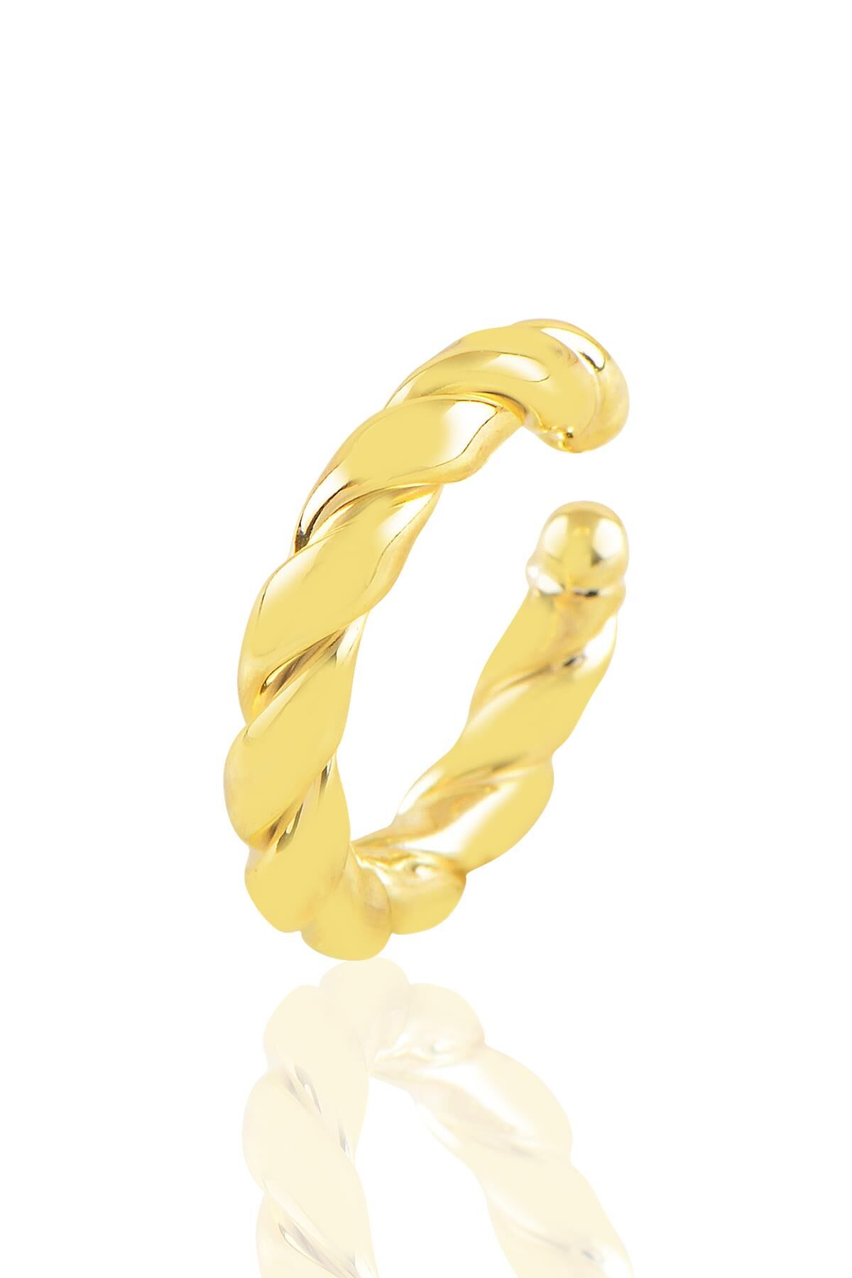 Gümüş altın yaldızlı sıkıştırmalı burgu kıkırdak küpe SGTL10885GOLD