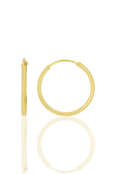 Gümüş altın yaldızlı 18 mm halka küpe  SGTL11745GOLD