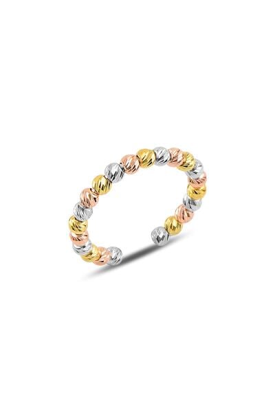 Gümüş ayarlamalı  renkli dorica toplu yüzük SGTL10116