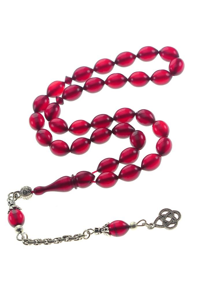 Kırmızı renkli Ateş keribar tesbih SGTL8398