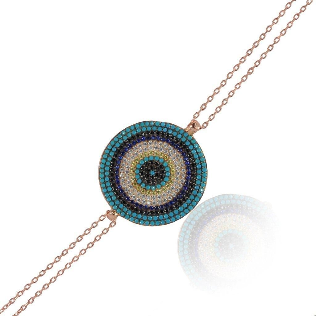 turkuaz taşlı nazarlı bileklik SGTL4472