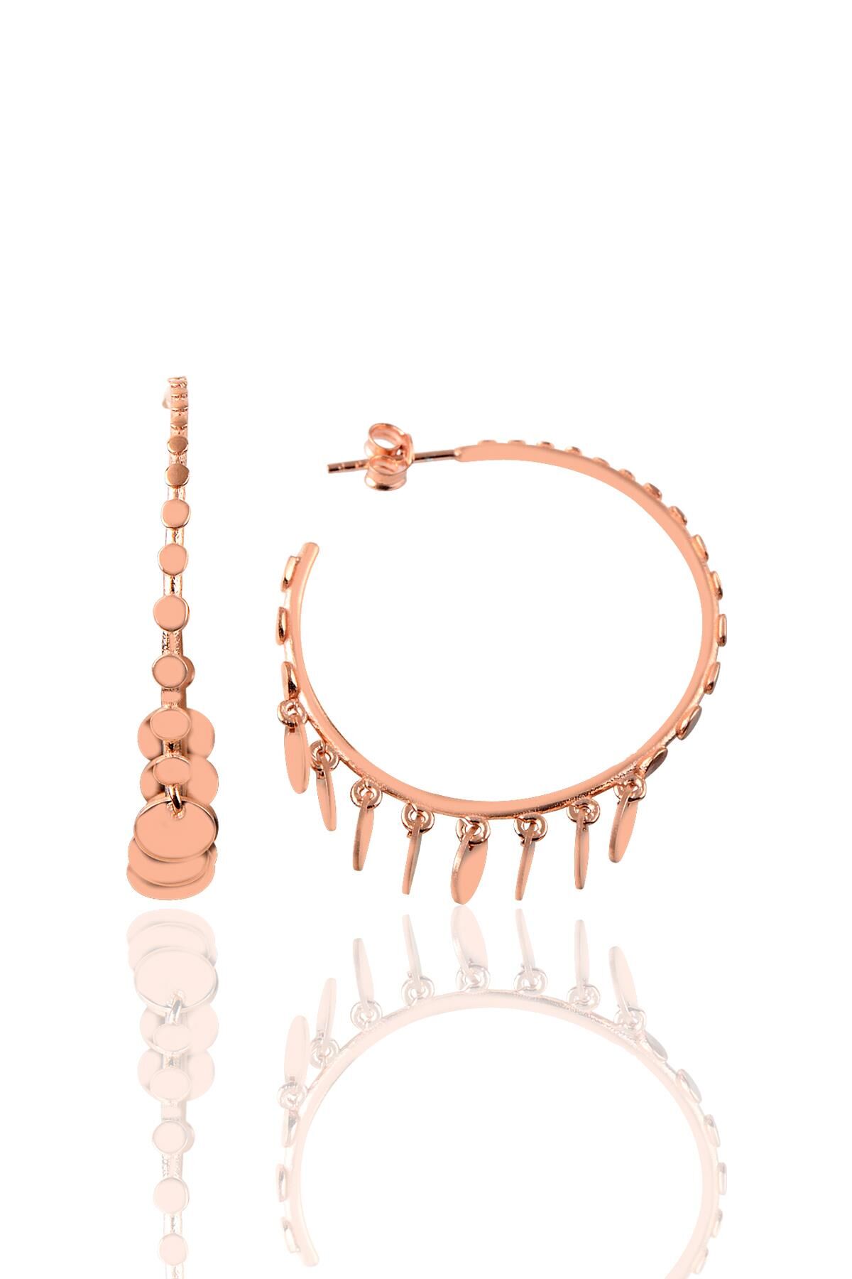 Gümüş 33 mm pullu halka küpe SGTL9518