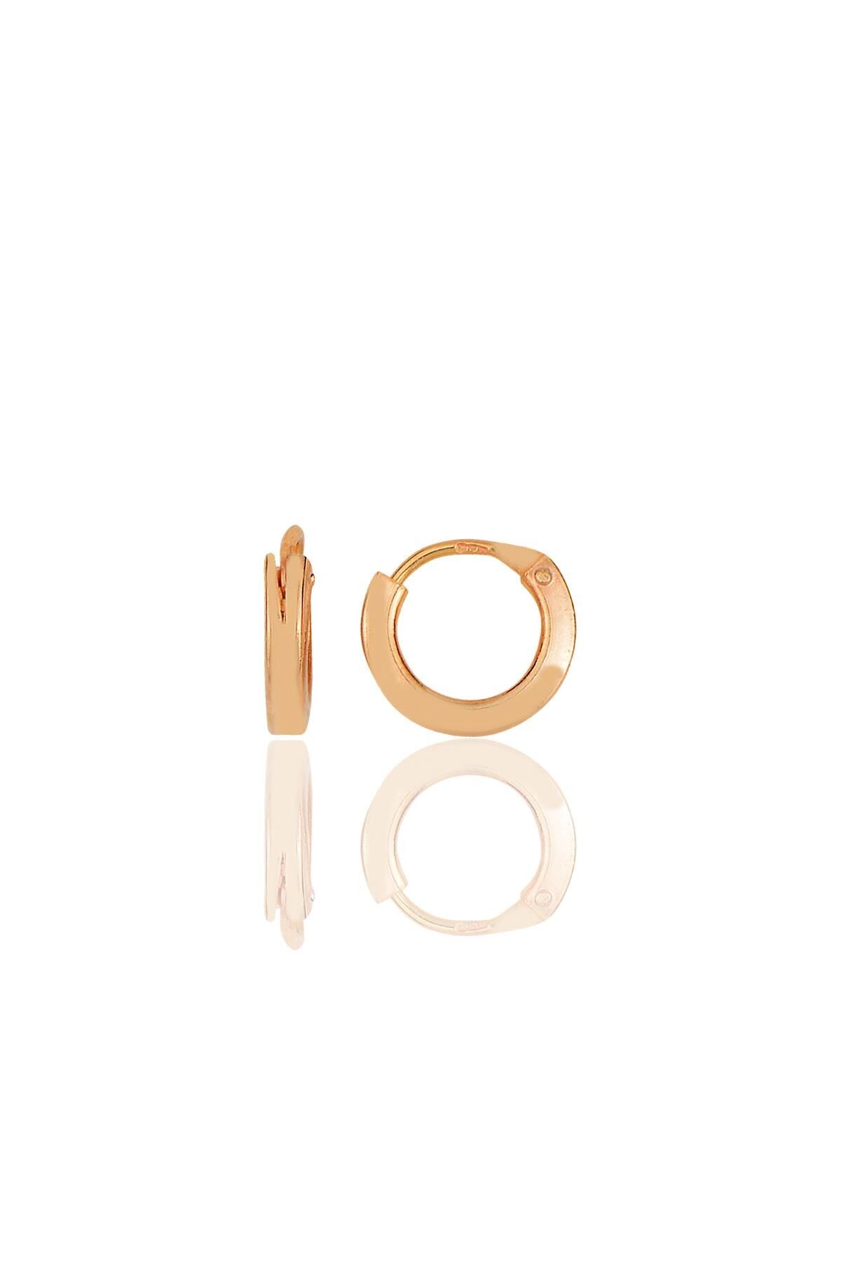 Gümüş rose  10 mm halka küpe Tragus Piercing Helix Kıkırdak Küpesi SGTL11743ROSE