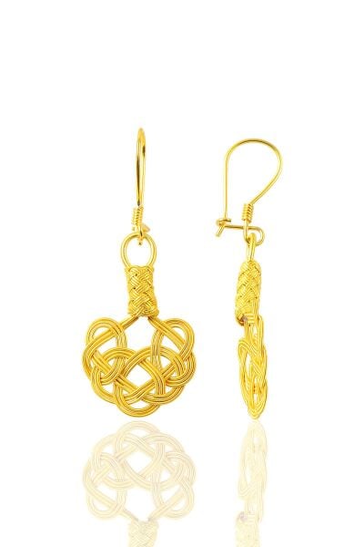 Gümüş altın yaldızlı kazaziye küpe SGTL9520