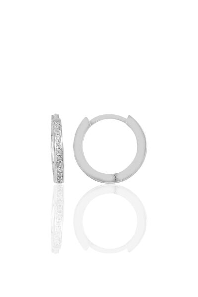 Gümüş rodyumlu  14 mm yeni tamtur halka küpe SGTL10882RODAJ