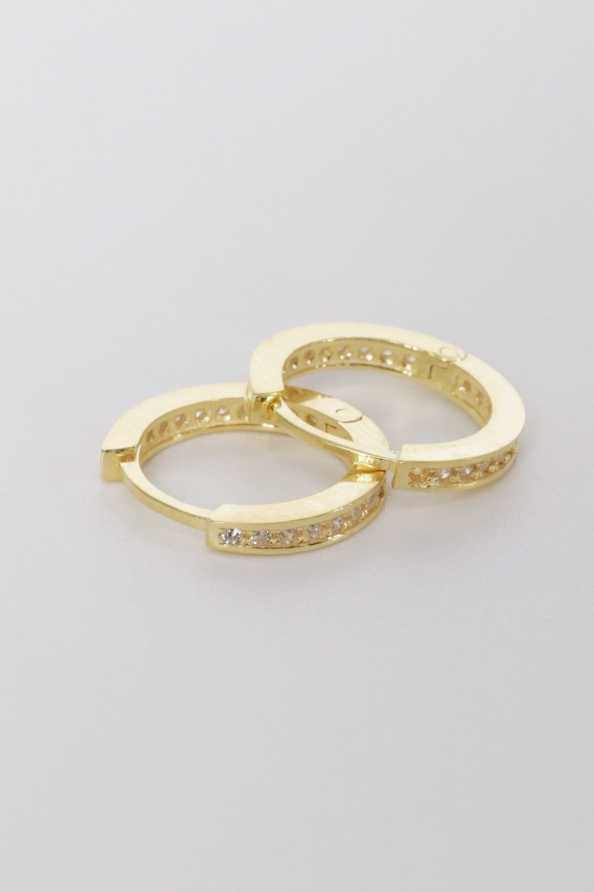 Gümüş altın yaldızlı 14 mm yeni tamtur halka küpe SGTL10882GOLD