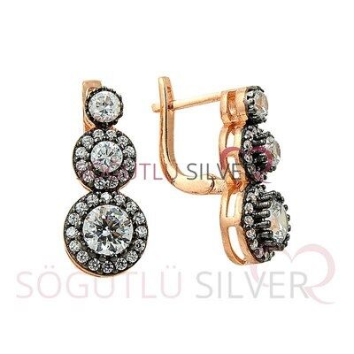 Tria elmas montürlü rose üçlü set set8462