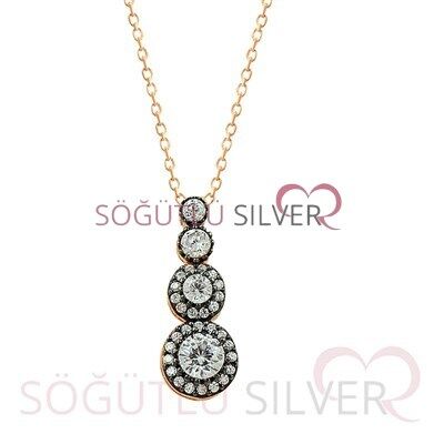 Tria elmas montürlü rose üçlü set set8462