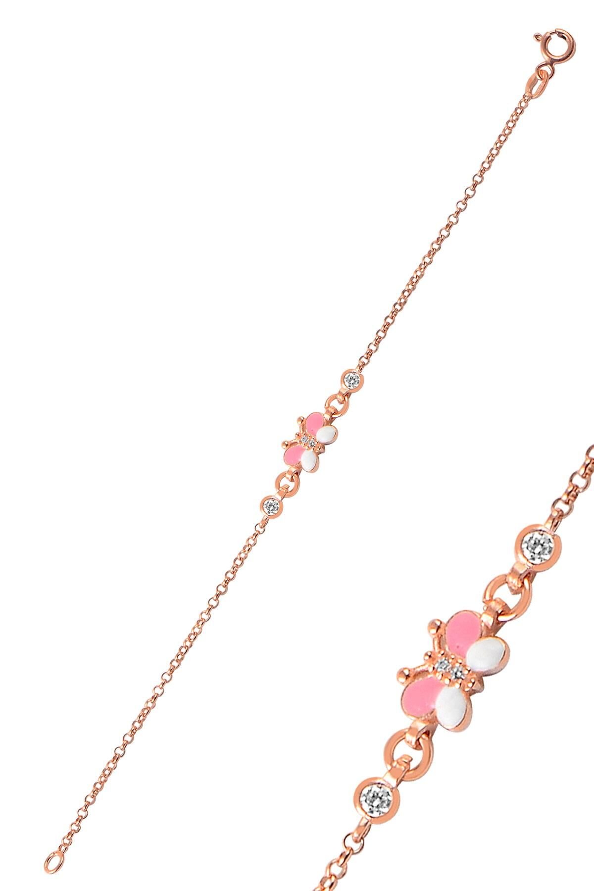 Gümüş mineli zirkon taşlı kelebek modeli bileklik SGTL9530