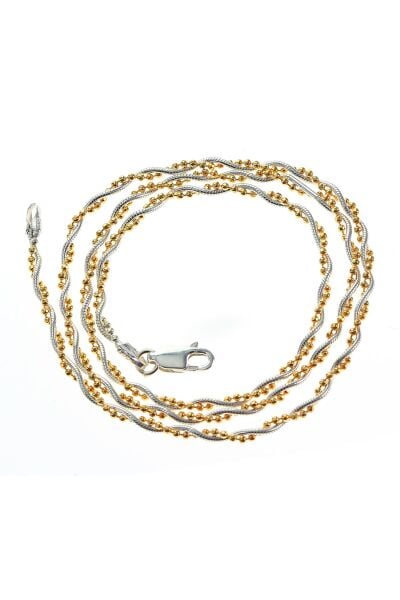 Gümüş  toplu ve düz italyan zincir kolye SGTL8996