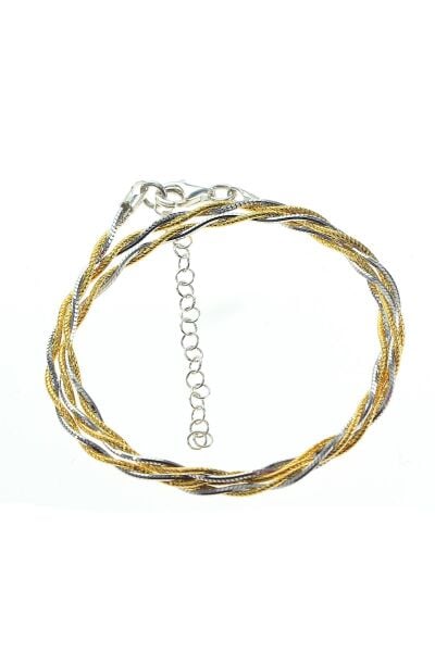 Gümüş iki renkli ikili italyan  zincir  SGTL8998