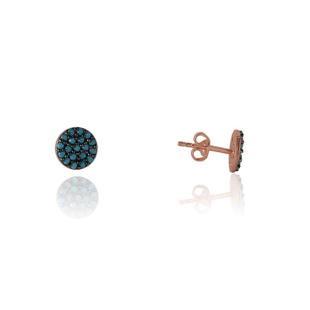 mini turkuaz taşlı küpe SGTL4058