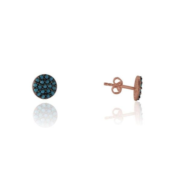 mini turkuaz taşlı küpe SGTL4058