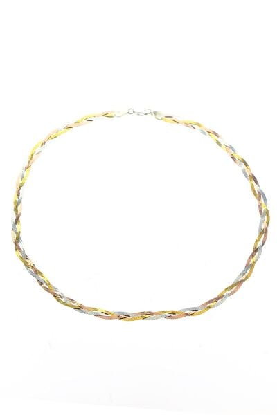 Gümüş üç renkli italyan kolye SGTL9002