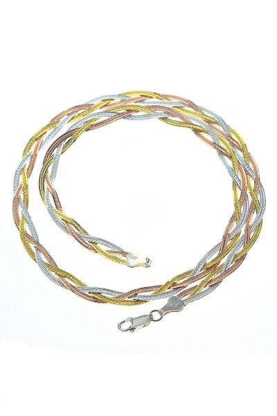 Gümüş üç renkli italyan kolye SGTL9002