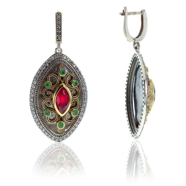 Otantik Kök Yakut ,kök Zümrüt ve Zirkon Taşlı Üçlüset SGTL7045