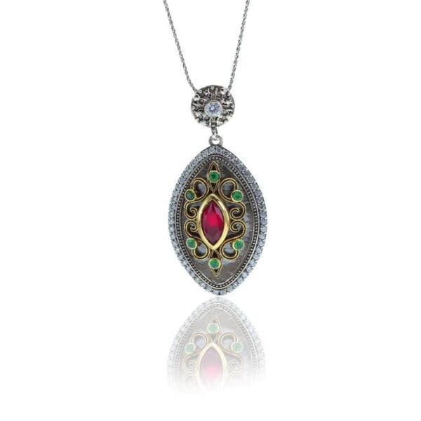 Otantik Kök Yakut ,kök Zümrüt ve Zirkon Taşlı Üçlüset SGTL7045